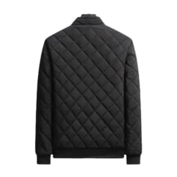 Autumn Winter Bomber Jacket Men Diamond Pattern Fleece Lined Casual Jacket Men Fashion Clothing 2026 Brand New Slim Fit Coat