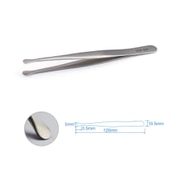 Stainless Steel Precision Stamp Tweezers Round Flat Mouth Warped Head Short Curved Clip Philatelic Tool Shovel-Shaped Paper Clip