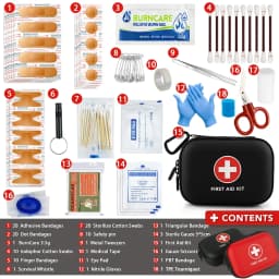 26-330 PCS First Aid Kit with Carrying Pouch, Outdoor First Aid Kit - Essential Emergency Kit for Camping, Hiking and Travell