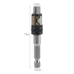 1/4'' Hex Shank Socket Adapter 70mm Cr-V Steel Extension Bar Drill/Impact Driver Converter