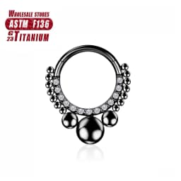 G23 Titanium Flower Nose Rings Hoop Zircon Piercing Diaphragm Tragus Cartilage Ear Perforated Clicker Ladies Lip Body Jewelry