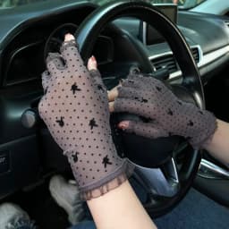 Sexy Mesh Lace Sunscreen Half Finger Gloves Cosplay Stage Performance Etiquette Summer Women Breathable Thin Driving Cycling