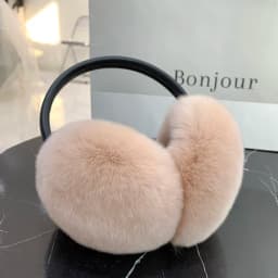 Natural 100% Rex Rabbit Fur Earmuffs Y2k Ear Muffs for Women Winter Apparel Accessories Headphones Cute Fur Earmuffs for Kids