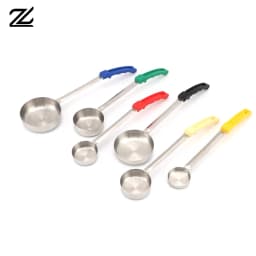 Stainless Steel Sauce Spoon With Long Rubber Handle Anti-Hot Pizza Spread Ladle Measuring Soup Spoon Kitchen Cooking Tableware
