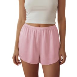 Womens Satin Shorts Loose Casual Solid Color Elastic Waist Mini Shorts Stylish Summer Streetwear