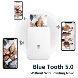 HPRT Portable Photo Printer Pocket 2x3 inch Size Wireless Zink Technology Print 2x3 Sticky-Backed Photos Maker with Papers Case