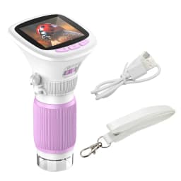 Children's Handheld Microscope with Rotating Focus and 2.4-Inch High-Definition Screen for Outdoor Children's Science Microscope