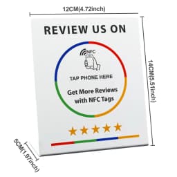 NFC 215 Programmable Google Review Acrylic Stickers Card NFC Station Table 13.56Mhz Waterproof NFC Stand Google Review Card