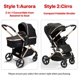 Hibobi Cirro / Aurora Baby Stroller, Foldable Compact Stroller with Large Canopy, 7.9kg/9.5kg One-Hand Easy Fold
