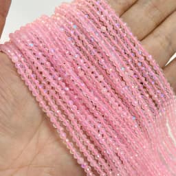 Natural Rose Pink Red Quartz Crystal Stone Beads 2 3 4mm Agates Chalcedony Morganite Rhodochrosite Gem Bead For Making Jewelry