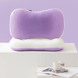 Purple Pectin TPE Pillow Honeycomb Grid &Polyester AB Side Pillow Case Breathable Soft Neck Support Sleeping Pillow Core 40*65cm