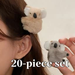 10-20pcs Plush Koala Hair Clips, Cute and Playful Style, Suitable for Daily Flyaway Control / Half-up Hairstyles for Girls / Gif