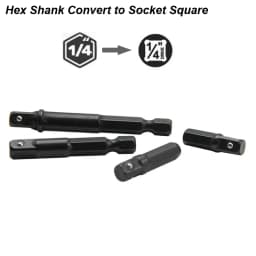 1/4 Hex Shank Square Converter Conversion to Socket Adapter for Impact Drill Wrench Drill Bit Conversion Joint Extension Rod