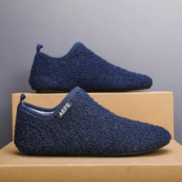 Men's Fuzzy Overlapping Slippers - Winter Warmth Indoor Home Shoes with Fuzzy Lining and Arch Support, Soft Cushioning Comfort,