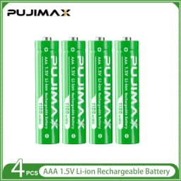 PUJIMAX 1.5V AAA 1100mWh Rechargeable Lithium-ion Battery With Smart Battery Charger SET Batteries Individually Available