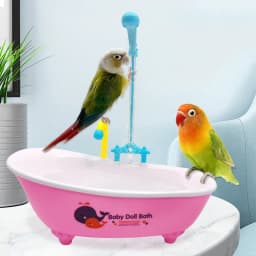 1PC Parrot Automatic IntelligentBath Bird Shower Bathtub Blue AccessoriesHousehold Plastic Parakeet Supplies AccessoryBird Cage