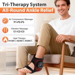 Wireless Air Pressure Foot Ankle Massager Electric Heating Vibration Massage Wrist Brace Airbag Compression Foot Muscle Relax