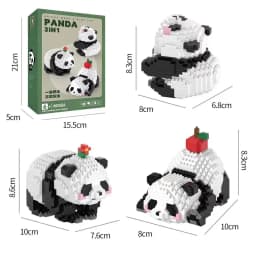 NEW 18 Styles Panda Micro Blocks Building Set Cute Panda Animal Models Kit DIY Assembly Bricks Kids Birthday Christmas Gift