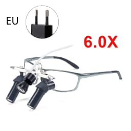 DEASIN Dental Ergo2 Loupes 45°Optical Corner Structure 4X 5X 6X Magnifying Glass with 5W LED Light Surgery Lens