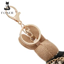 FOXER Creative Lady Rabbit Keychain Cute Metal Bag Pendant as Gift