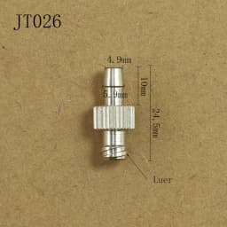 2PCS/Bag Tracheal Joint Glue Machine Tracheal Metal Adapter Pin Tube Connector Tracheal Extension Luer Adapter