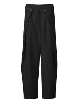 EAM High Waist Black Button Irregular Spliced Long Wide Leg Pants New Trousers Women Fashion Tide Spring Autumn 2026 CPG2744