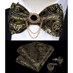 Exqusite Men's Self-tie Bowties Wedding Neck Ties For Man Accessories Cufflinks Hanky Brooch Set Red Black Yellow Blue Bowtie