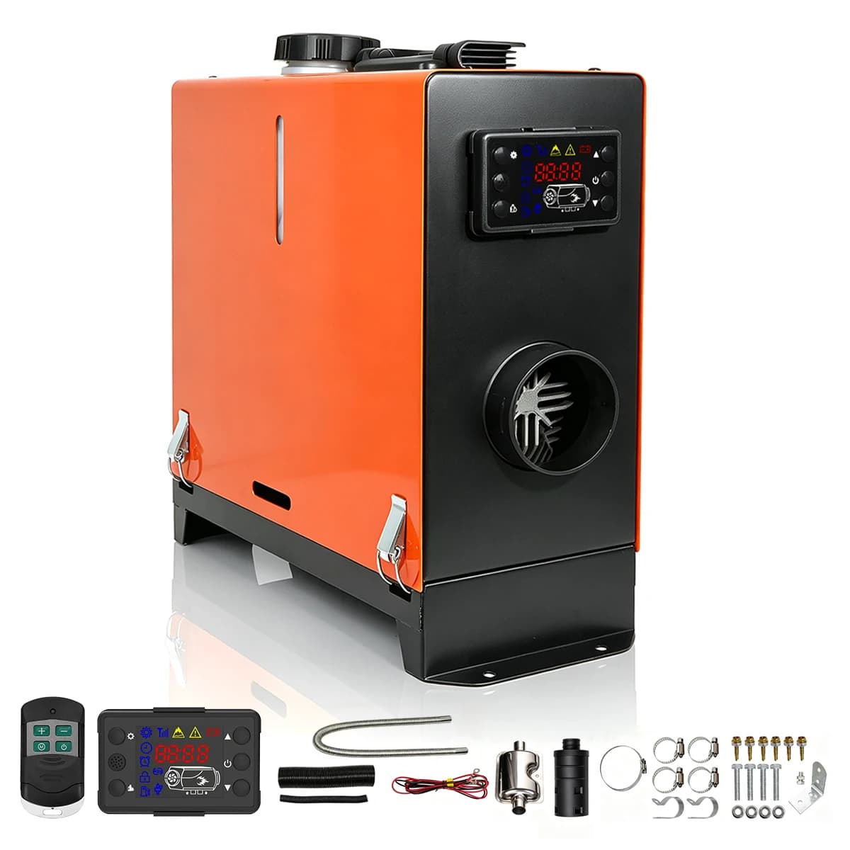 Sunster TR3 8KW All-in-One Diesel Parking Heater,12V/24V,Aluminum Alloy Upgrade,LCD Remote,0.11-0.38L/H Low Fuel,5L Tank 20H,Safety Protect,Complete Accessories for RV Camper Van Truck Caravan