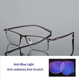 KOCOLIOR Full Frame Titanium Anti Blue Light Reading Glasses Men Ultralight Business Presbyopia Eyeglasses Photochromic Readers