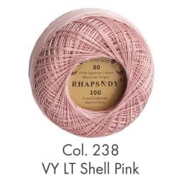 Rhapsody Premium Size 80 Cotton Crochet Thread 100% Egyptian Mercerized Singed 13 Colors 10G Tatting Needlepoint Bobbin Lace