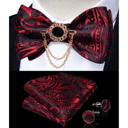 Exqusite Men's Self-tie Bowties Wedding Neck Ties For Man Accessories Cufflinks Hanky Brooch Set Red Black Yellow Blue Bowtie