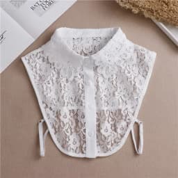 Female Lace Detachable Collar Vintage Solid Fake Collar Lapel Blouse Top Adjustable Women Clothes Ladies False Collar