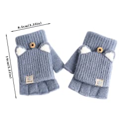 Cute Women Knitted Gloves Solid Cartoon Cat Ears Girls Mittens Autumn Winter Warm Woolen Lady Full Finger Gloves
