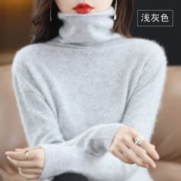 Autumn and Winter 2022 Women's High Neck Pullover 100% Pure Mink Cashmere Sweater Knitted Soft Fashion Women's Clothing