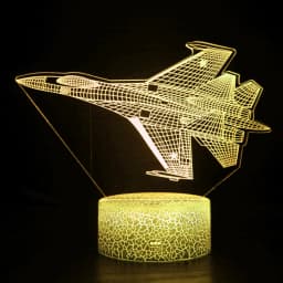 Airplane 3D Illusion Lamp LED Night Light 7 Colors USB Touch LED Table Desk Decor Lamps Gift for Kid Boy Pilot Plane Lover