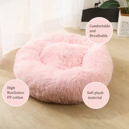 Washable Soft Long Plush Dog Bed with Zipper Cat Bed Small Medium Large Dog Round Thickened Kennel Cat Bed Blanket Couch for Dog