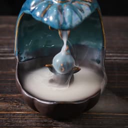 Ceramic European American Statue Backflow Incense Burner, Creative Beauty Elephant Backflow Incense Pedestal Fragrance Diffuser