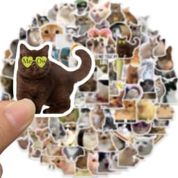 100/1000pcs Funny Cute Cat MEME Animals Stickers Kawaii Decals Scrapbooking Notebook Luggage Laptop Skateboard Sticker Toy