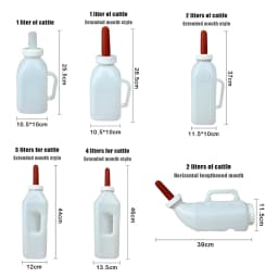 1-5L Calf Milk Feeder Bottle With Nipple Milk Bottle Milking Feeding Replacement Drinker Livestock Feediing Tools