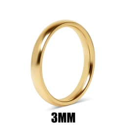 Smooth High Polish 8MM Stainless Steel Band Ring 18K Gold Plated Wide Finger Ring Minimalist Fashion Waterproof Jewelry