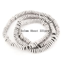 Natural Silver Color Hematite Stone Cylinder Irregular Loose Round Beads For DIY Jewelry Making Bracelet Earring Accessories