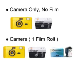 Vintage Retro 35mm Reusable Film Camera Fixed Focus Lens Manual Film Winding and Rewinding Built-in Flash Non Disposable Camera