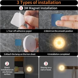 LED Night Light With Motion Sensor USB Rechargeable With 700mAh Battery Lamp Wireless For Kitchen Cabinet Wardrobe Light