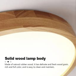 Nordic Solid Wood LED Round Ultra-thin Ceiling Lamp Ideal for Indoor Decoration in Kitchen Living Room Bedroom Home Lighting