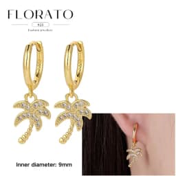 925 Sterling Silver ear needles Animal Butterfly/Elephant/Shell Pendant Hoop Earrings For Women Fashion Jewelry Accessories
