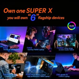 OneXPlayer Super X Gaming Laptop AMD Ryzen AI Max+395 14-inch 2.8K 60/120Hz AMOLED Tablet Windows 11 Fingerprint Unlock WIFI 7