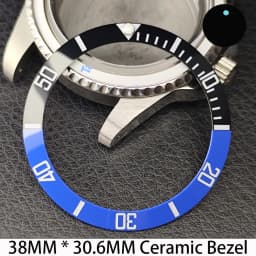 Sloping 38mm * 30.6mm Ceramic/Aluminum Bezel GMT and Diving Watch Insert Fits for 40mm Men's Watch Case Bezel Replacement Insert