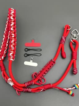Adjustable Multifunctional Red Phone Lanyard Hand-woven Crossbody Bag Paracord Outdoor Anti-lost Replacement Camera Bag Strap