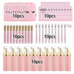 25/50Pcs Eyelash Extension Shampoo Foam Set 5ML Mousse Concentrate Makeup Remover Tool for Mascara with Brush Women's Cleanser