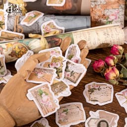 46Pcs Flower Envelope & Letter Stickers per Box for Junk Journal Diary Planner Scrapbooking Decorative DIY Craft